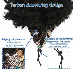 Fashion Headband Wig Short Black Afro Curly Wigs for Black Women Headscarf Wigs