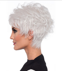Curly Silver White Synthetic for Women Wigs Short Wigs Heat Resistant Natural