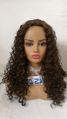 Curly Hair Wig For Women Long Girl Kinky Wavy Natural Brown Wig