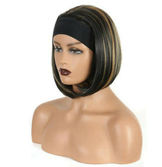 Bobo 1B/27 ombre brown Headband wig Straight Synthentic Short Length Heat Resistant