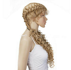 Hand Swiss Synthetic Lace Front Dutch Twins Braid Wig with Baby Hair Middle Part
