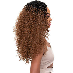 Ombre Brown Afro Kinky Curly Wigs for Women Fashion Natural Wigs None Lace Wigs