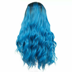 Fashion Ombre Long Wavy Fluffy Headband Wigs Synthetic Glueless Natural Wave