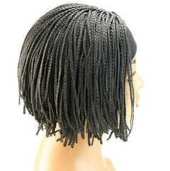 Short Bob Braided Wigs Box Braids Wig with headband ynthetic Hair 2 in 1 Dreadlo