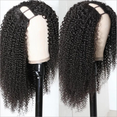 U Part Kinky Synthetic Wig Afro Kinky Curly Wigs for Black Women 18 inch Heat Resistant