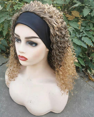 Headband Wig for Women Afro Kinky Curly Wig 1B/27 Short Curly Black Synthetic