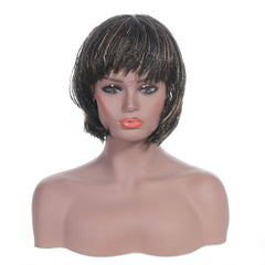 Short Box Braided Hair Wigs Synthetic Twist Braids Wig Soft Glueless With Bangs