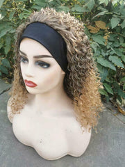 Kinky Curly Hair Headband Wigs for Women Afro Wigs Brown Blond Ombre Synthetic