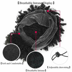 Details about  Short Headband Wig for Women Natural Looking Kinky Curly Wigs Casual Party Wig