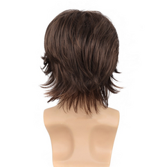 Man Curly Ombre Brown Synthetic Glueless Wave Daily Use
