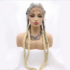 Synthetic Lace Front Braids Wigs With Baby Hair Long Braided Wig For Women