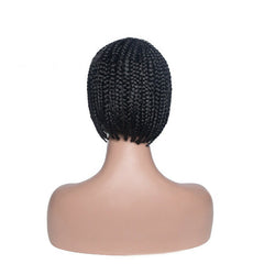 Short Black Synthetic Braided Wig Headband Wig Black Heat Safe Hair for Women