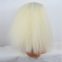 Blonde White Afro Kinky Curly Wig Kinky Yaki Straight Curly Synthetic Wigs