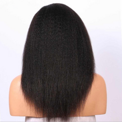 Long 24" Yaki Kinky Straight Wigs Synthetic Afro Kinky Full Wigs for Black Women