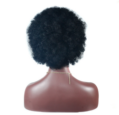 Women Afro Kinky Curly Wigs With Bangs Synthetic Heat Resistant Short Curly Hair