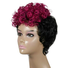Short Pixie Cuts Hair Curly Purple Red BlackWigs Cosplay Party for Black Women 17 product r