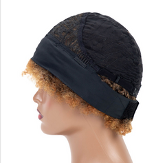 Afro Headband Wig Short Afro Kinky Curly Wigs for Black Women Scarf Wigs
