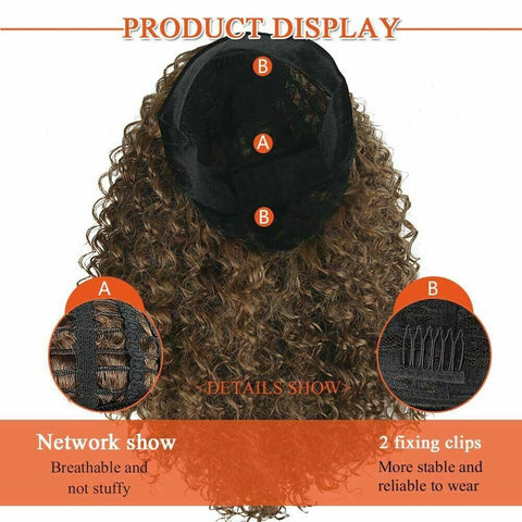 Afro Kinky Curly Hair Wig Headband Wig for Women Loose Wave Wigs Bug