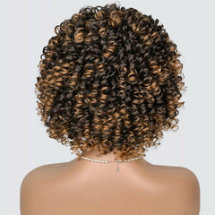 Afro Kinky Curly Headband Wig Short Hair Wigs Ombre Natural Glueless Synthetic