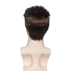 Men's Short Pixie Cut Wigs Brown Synthetic Wigs ]Retro Natural Looking Wigs