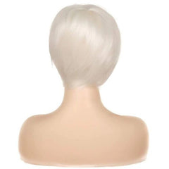 White Wigs for Women Short White Wig with Fringe Pixie Straight Synthetic Hair