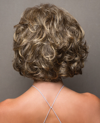 Curly Wigs Bob Wig Synthetic Hairstyles Mixed Brown Wig with Bangs