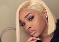 Partial bobo wig bobo head short straight wigs blonde short hair chemical fiber