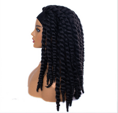 Braided Headband Wig Dreadlock Twist Wig Short Braided Wigs for Black Women