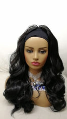 Body Long Wave Headband Wigs Glueless No Lace Synthetic Cosplay Costume Daily