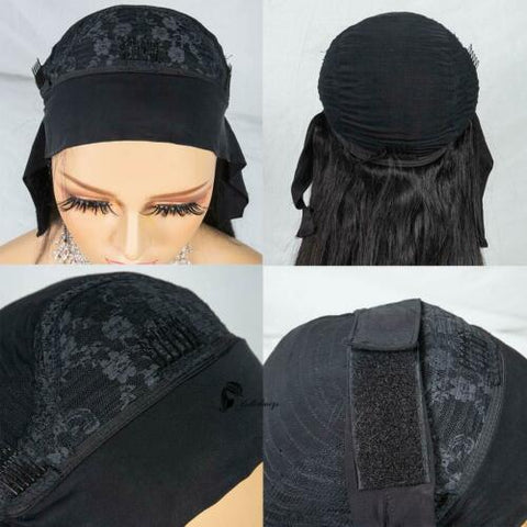 HeadBand Wig Curly Human Hair Wig None Lace Front Wigs for Black Women Deep Wave