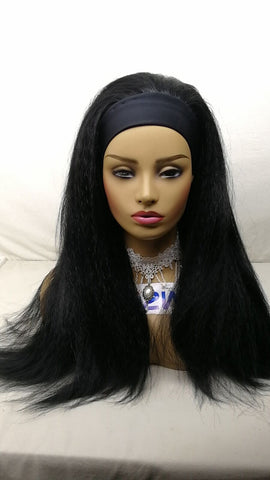 Long Afro Kinky Straight Headband Wig Italian Yaki Straight Wigs for Black Women