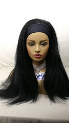 Long Afro Kinky Straight Headband Wig Italian Yaki Straight Wigs for Black Women