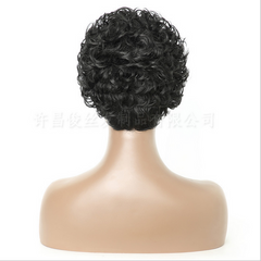 Women Wig Black Short Full Wavy Wig Fashion Natural Kinky Curly Hair Wigs