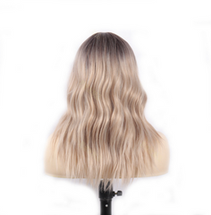 Dark Root Ombre Natural Top Synthetic Wavy Wigs For Womans Casual Use Daily Wear