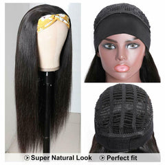 Fashion Long Straight Headband Wig Heat Resistant Synthetic Hair For Black Women