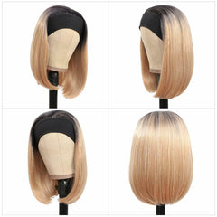 Ombre Blonde Headband Wigs for Black Women Glueless Synthetic Heat Safe Bob Wigs