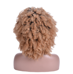 Afro Kinky Curly Dark Root Blonde Synthetic Wigs for Black Womans Wigs Party