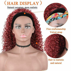 Afro Kinky Curly Hair Wig Headband Wig for Women Loose Wave Wigs Bug