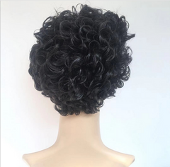 Afro Curly Synthetic Hair Wigs For Women Short Bob Wig Pixie Cut No Lace Wig