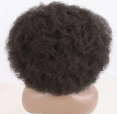Short Black Curly Afro Wigs Kinky Curly Wigs with Bangs Synthetic Soft
