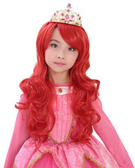 Long Wavy Red Synthetic Cosplay Hair Wig For Children 24inch