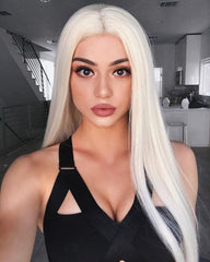 Long Straight Blonde Heat Resistant Fiber Synthetic Cosplay Wigs