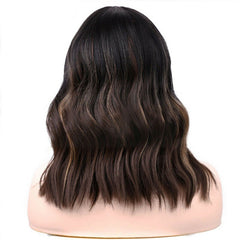 4*2 Lace Front Wigs Bob Wavy Black Brown Highlight Nautral line Synthetic Party Wigs