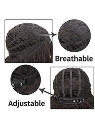 Ombre White With Black Wig Long Wave Wigs Stylish Party Cosplay Wigs Synthetic Heat Resistant 32inch