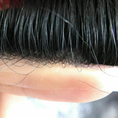 V-Loop Thin Skin Men Toupee with Poly PU Hair Replacement System Hairpiece Unit