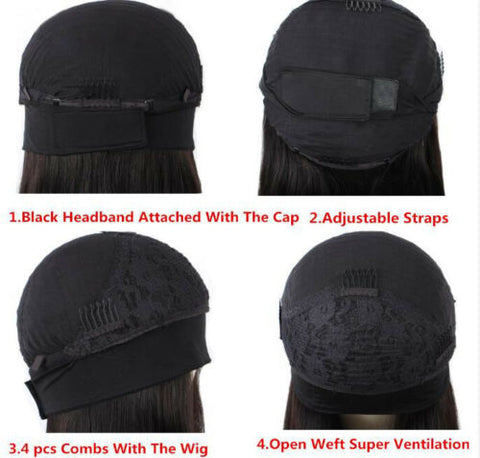 Black Headband Wig Short Deep Curly Synthetic Black Cosplay for Women Wigs Party