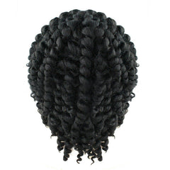 Women Twist Braided Synthetic Lace Front Wig Black Braiding Twist Braids Bob Wig