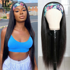 Long Straight Headband Wigs for Black Women Synthetic Headband Wigs 20 In
