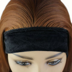 Brown Straight Headband Wig Long Heat Safe Daily Wear Synthetic Hair Party Wigs
