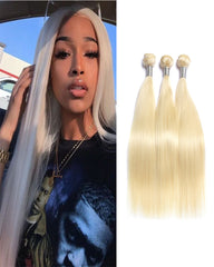 Remy Braziian Straight Human Hair 3 Bundles 8-28inch 613 Color